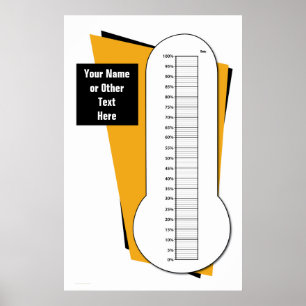 Fundraising Thermometer by Percentage Poster