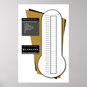 Fundraising Thermometer Including Date Column Poster