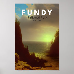 Fundy National Park Canada Vintage Art Poster