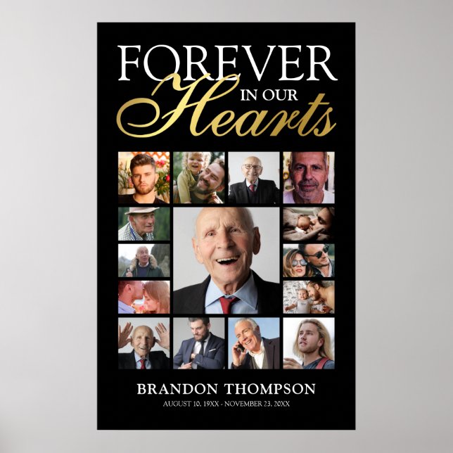Funeral 15 Photo Memorial Poster (Front)