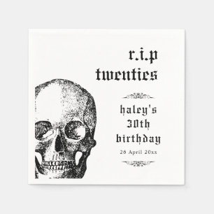 Funeral 30th RIP Twenties 20s Funny Skull Birthday Napkin