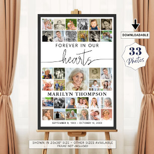 Funeral 33 Photo Collage Forever in Our Hearts Poster