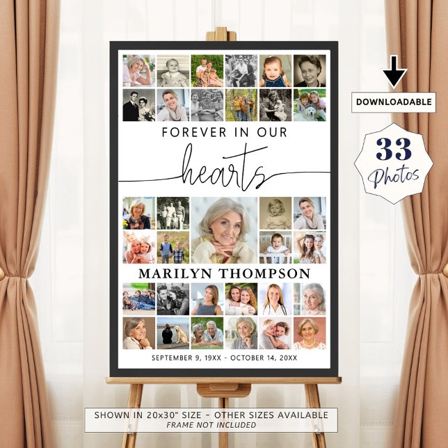 Funeral 33 Photo Collage Forever in Our Hearts Poster (Creator Uploaded)