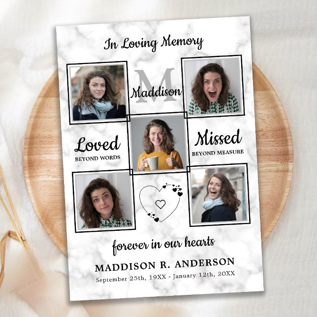 Funeral 5 Photos Memorial Celebration Of Life Invitation (Creator Uploaded)