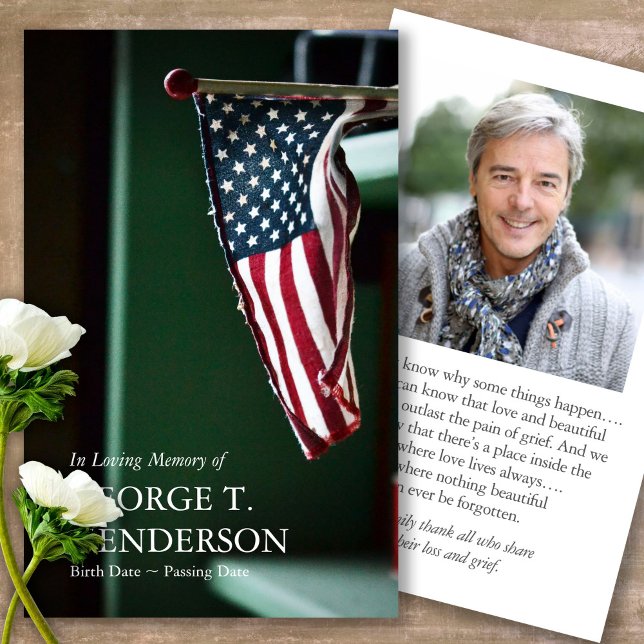 Funeral American Flag Loss Prayer Sympathy Cards (military sympathy card, military prayer cards, funeral prayer card, death, military funeral cards, c)