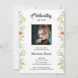Funeral Announcement Card