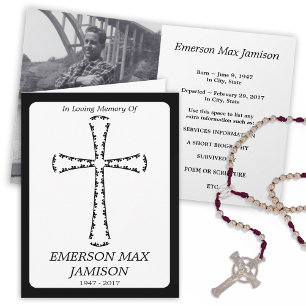funeral announcement : elegant cross