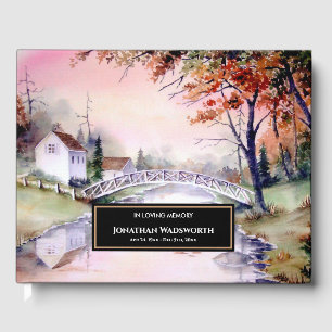 Funeral Arched Bridge New England Landscape Guest Book