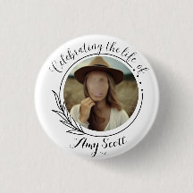 Funeral badges minimalist elegant photo design
