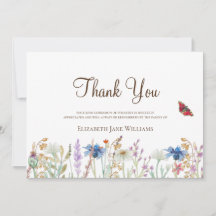 Funeral Bereavement Wildflower Thank You