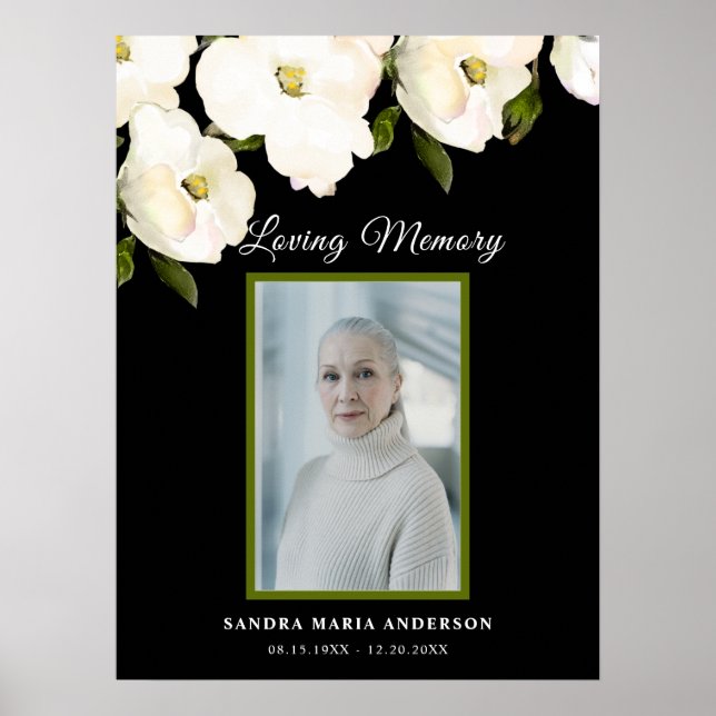 Funeral Black Celebrating of Life Welcome Sign (Front)