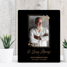 Funeral Black Fake Golden Branches Photo Remember