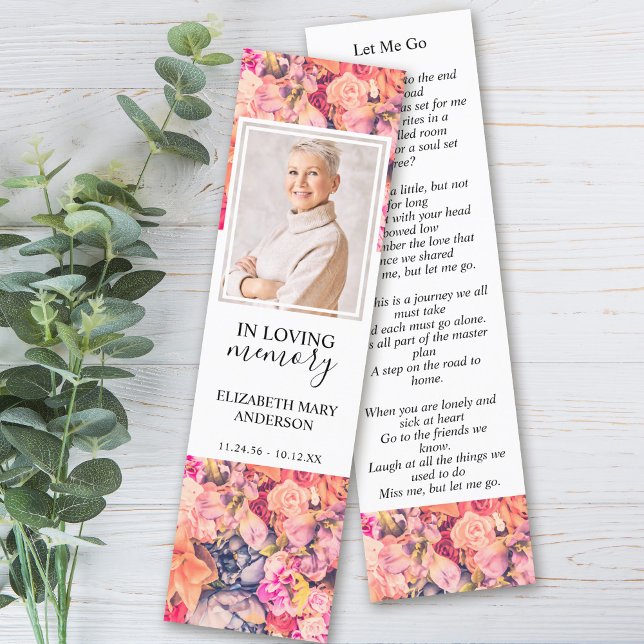 Funeral Bookmark Bright Floral (Creator Uploaded)