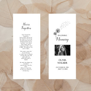 Funeral Bookmark Template, Funeral Keepsake Cards