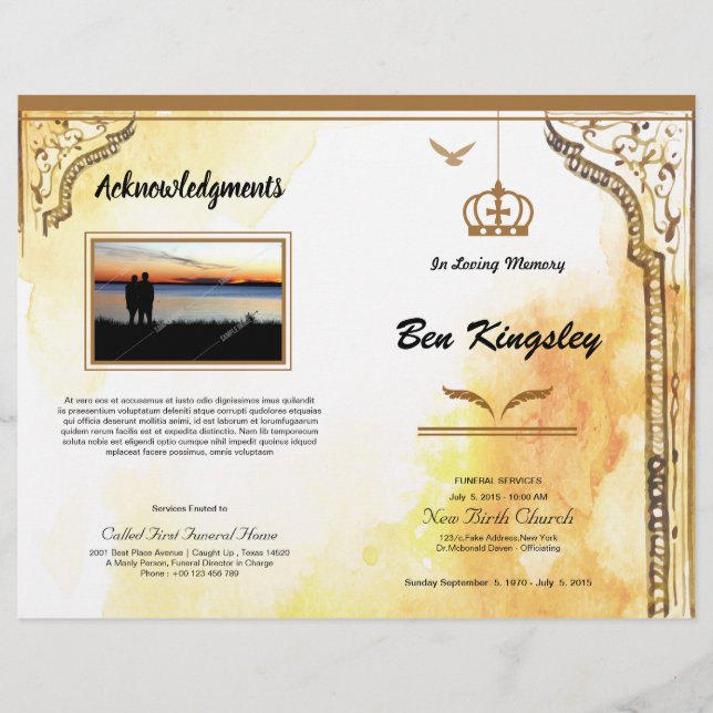 Funeral Brochure Template (Front)