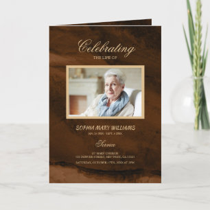 Funeral Bronz & Gold Calligraphy Memorial Program