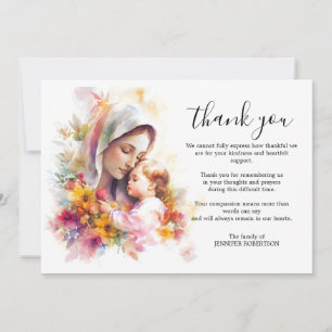 Funeral Catholic Condolence Sympathy Virgin Mary Thank You Card