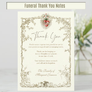 Funeral Catholic Immaculate Heart of Mary Thank You Card