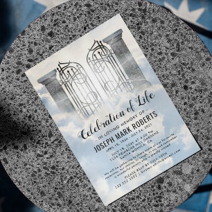 Funeral Celebration of Life   Gates of Heaven Invitation