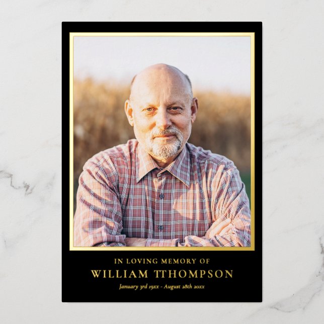 Funeral Celebration Of Life Gold Foil Program (Front)