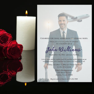 Funeral Celebration of Life Memorial Photo,Pilot Invitation