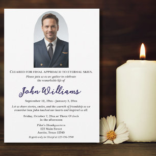 Funeral Celebration of Life Memorial Photo,Simple Invitation