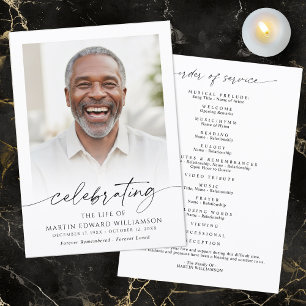 Funeral Celebration of Life Order of Service Photo Program