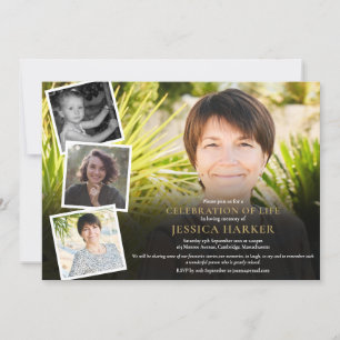 Funeral Celebration of Life Photo Collage  Invitation