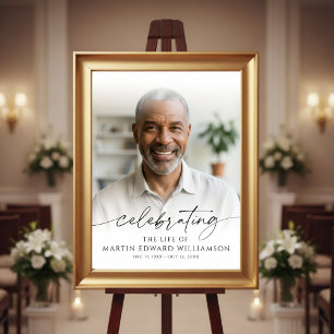 Funeral Celebration of Life Photo Memorial Poster
