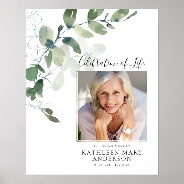 Funeral Celebration of Life Photo Welcome Sign (Front)