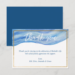 Funeral, Celebration of Life Thank You Card, Ocean Card
