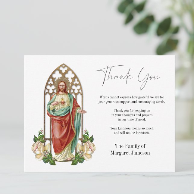 Funeral Condolence Sympathy Jesus Religious Thank You Card (Creator Uploaded)