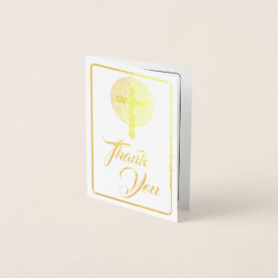 Funeral Cross Thank You Message For Condolences Foil Card
