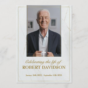 Funeral Custom Marble Memorial Photo Table Program