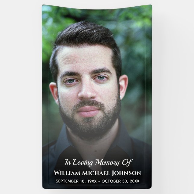 Funeral Custom Photo Bereavement In Loving Memory Banner (Vertical)