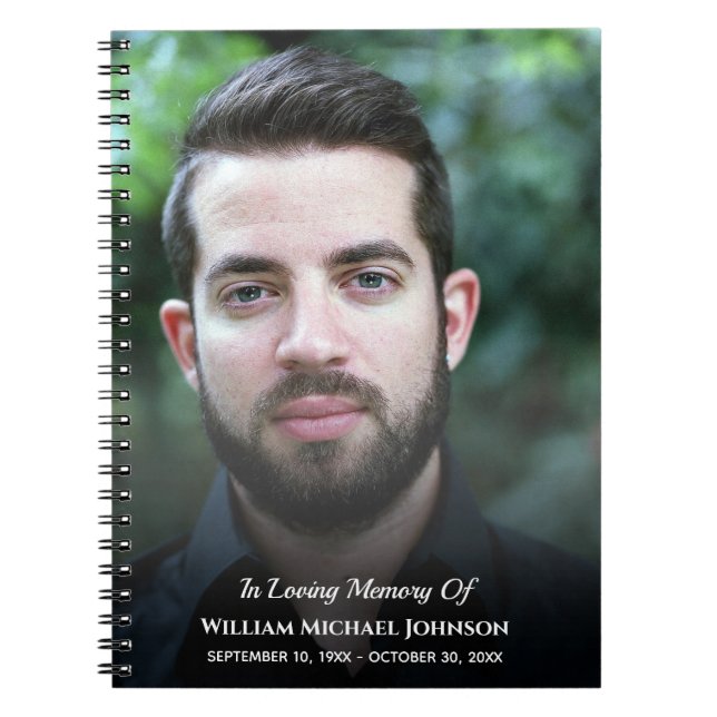 Funeral Custom Photo Bereavement In Loving Memory Notebook (Front)