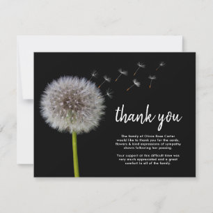Funeral Dandelion Thank You Bereavement Wishes Card