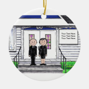 Funeral Director Couple Ceramic Tree Decoration