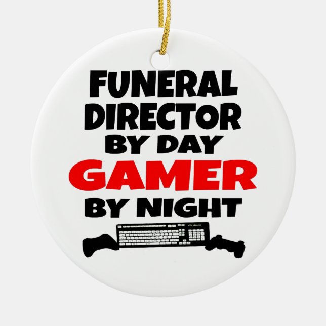 Funeral Director Gamer Ceramic Ornament (Front)