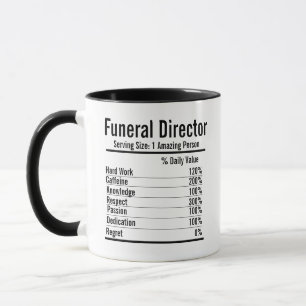 Funeral Director Gift, Nutrition Facts Mug