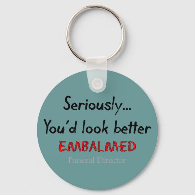 Funeral Director/Mortician Funny Hearse Design Key Ring (Front)