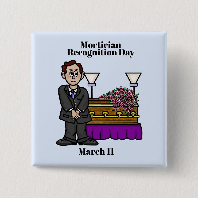 Funeral Director With Casket Button (Front)