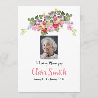 Funeral Floral Prayer Card