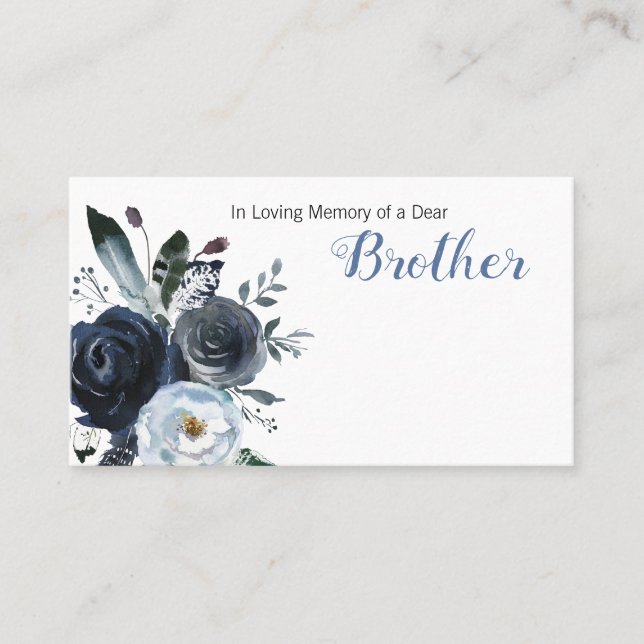 Funeral Florist Brother Message Business Card (Front)