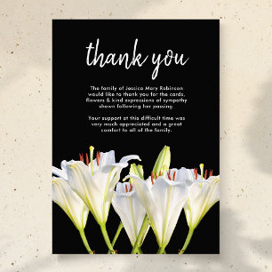 Funeral Flowers Thank You Behreavement Lillies Card