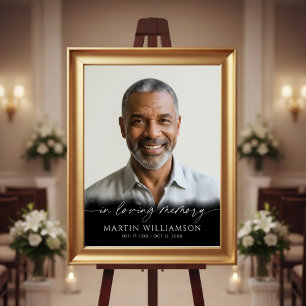 Funeral Forever In Our Hearts Photo Modern Script Poster