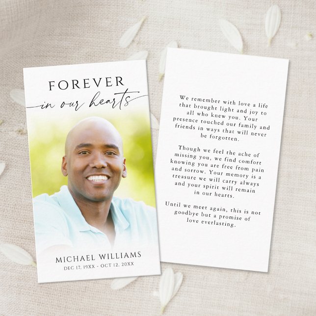 Funeral Forever In Our Hearts Photo Prayer Card (Creator Uploaded)