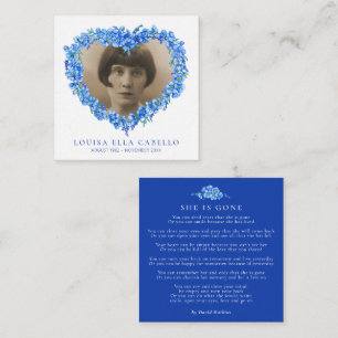 Funeral forget-me-nots she is gone poem blue note  card
