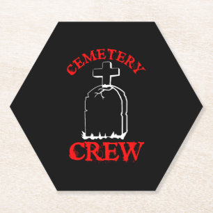 Funeral ghost Halloween group graveyard Paper Coaster
