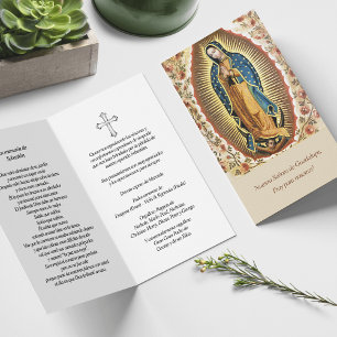 Funeral Guadalupe Spanish Prayer Sympathy Cards